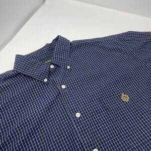 Lauren Ralph Lauren Gold Crown Men's Blue Plaid Button Down Vintage Shirt XL